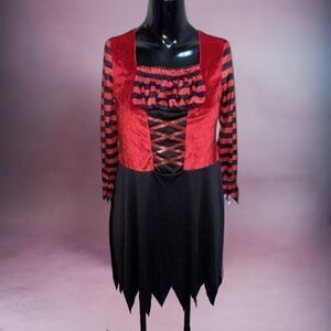 Pirate Wench Costume Women Halloween Cosplay Party Outfit Dress Kids: L 10-12